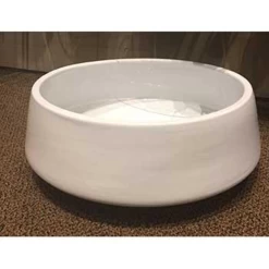 5.5"H X 15” LOW ROUND TAPERED CYLINDER GLOSSY WHITE ST-WARE PLANTER