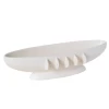 5.5”h X 22.5”long X 8.75”w WHITE CERAMIC RIVERIE BOAT