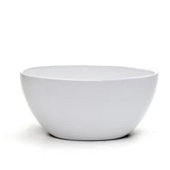 5.5"H X 5.5” X 11.25”L WHITE CERAMIC SASSO LIKE BOAT