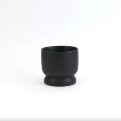 5.75βH X 6β BLACK CERAMIC MODERN COMPOTE PEDESTAL BOWL