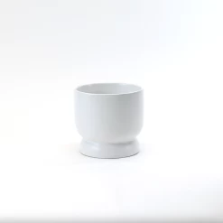5.75βH X 6β WHITE CERAMIC MODERN COMPOTE PEDESTAL BOWL