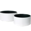 5"H X 11"D MATTE WHITE LOW CERAMIC CYLINDER (BLACK INSIDE)