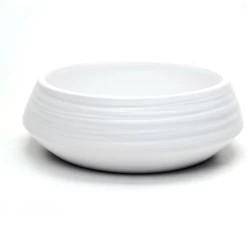 5”H X 14.5” LOW WHITE CERAMIC TAPERED BOWL