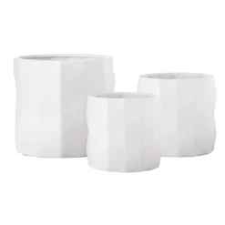 6” X 6” MEDIUM WHITE CERAMIC CYLINDER WITH CHEQUERED PATTER