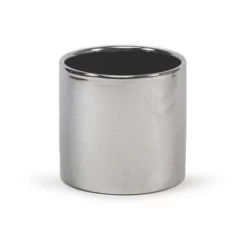6" X 6" SHINY SILVER CERAMIC CYLINDER