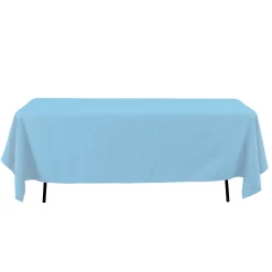 60 X 126 LIGHT BLUE RECTANGLE POLYESTER TABLE COVER 38-0025BL