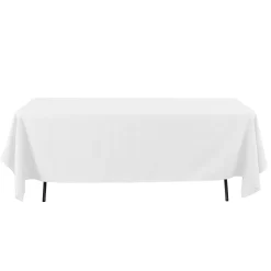 60 X 126'' WHITE RECTANGULAR POLYESTER TABLECOVER