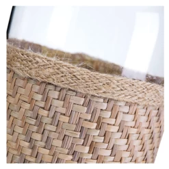 6.5” X 4” BOHO STYLE BURLAP WICKER BUD VASE -Home Decor Store 65 x 4 boho style burlap wicker bud vase 3