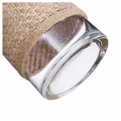 6.5” X 4” BOHO STYLE BURLAP WICKER BUD VASE -Home Decor Store 65 x 4 boho style burlap wicker bud vase 5