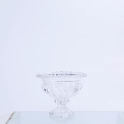 6.5”H X 8” THICK GLASS PEDESTAL VASE