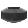 6”H X 10.5” BLACK GLASS FLUTED SAUCER