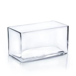 6"H X 10"L X 4"W CLEAR GLASS LOW RECTANGLE