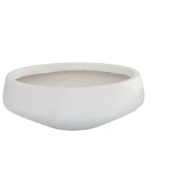 6”H X 17.5” LARGE MATTE WHITE NEWPORT LIKE LOW BOWL