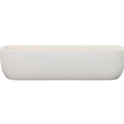6”H X 24”L WHITE EXTRA LONG AND LOW CERAMIC WITH OVAL CORNERS