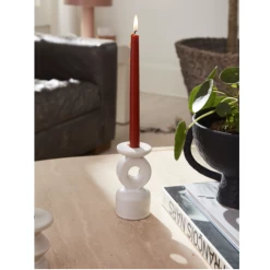 Best Seller -Home Decor Store 6h x 3 x 25 white ceramic fantasia candleholder 1