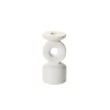 6”H X 3” X 2.5” WHITE CERAMIC FANTASIA CANDLEHOLDER