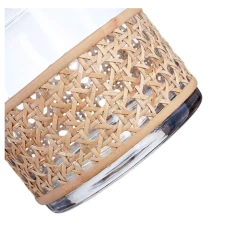 6”h X 5” BOHO STYLE CANE VASE -Home Decor Store 6h x 5 boho style cane vase 4