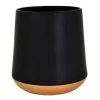 6”H X 5.5” MATTE BLACK TAPERED CERAMIC CYLINDER (BOTTOM 7.5”)