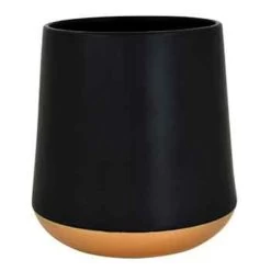 6”H X 5.5” MATTE BLACK TAPERED CERAMIC CYLINDER (BOTTOM 7.5”)