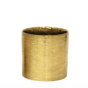 6"H X 6.5" GOLD ETCH CERAMIC CYLINDER POT