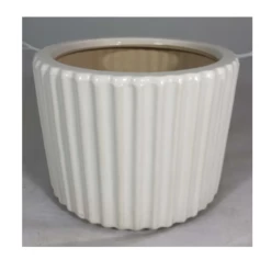 6”X 8” WHITE CERAMIC RIBBED CYLINDER