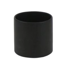 7" X 7" MATTE BLACK CERAMIC CYLINDER VASE POT