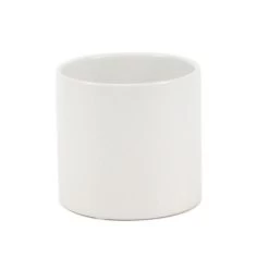 7” X 7” MATTE WHITE CERAMIC CYLINDER VASE POT