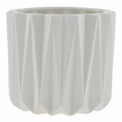 7” X 7” ROUND VERTICAL DESIGNS CERAMIC POT