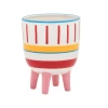 7.25" X 5.25" W X 5.25" LSTRIPED FOOTED PLANTER