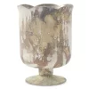 7.5” X 5.25” WHITE MARBLE GLASS CHELSEA VASE