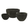 7.5"H X 12"D X 10.5"OPEN, SATIN MATTE BLACK TROPICAL PLANTER BOWL