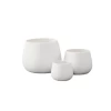 7.75”H X 10” MEDIUM MATTE WHITE CERAMIC BELLY POT