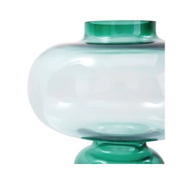 8” X 8” GREEN GLASS DOBLE VASE -Home Decor Store 8 x 8 green glass doble vase 2