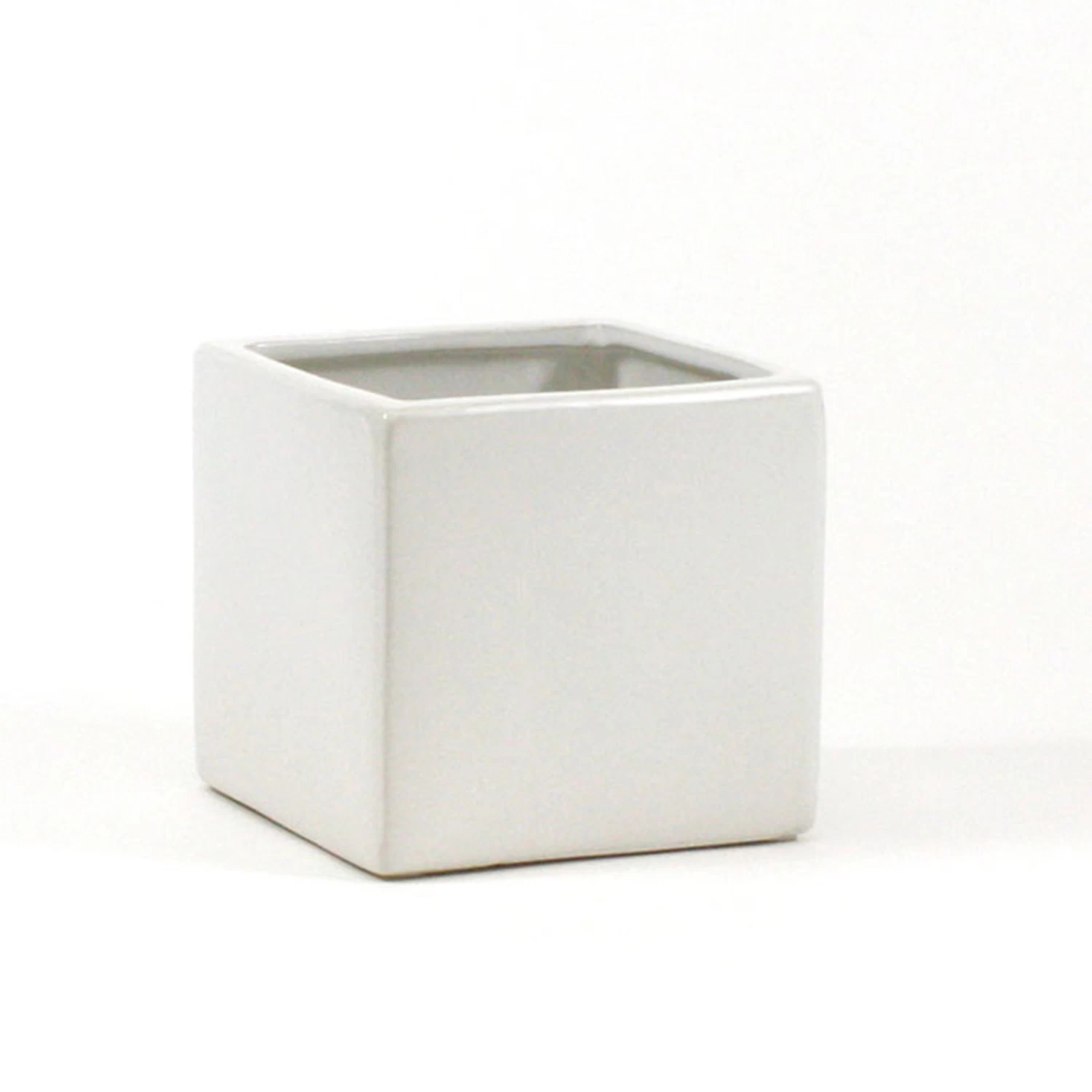 8" X 8" X 8" MATTE WHITE CERAMIC CUBE/SQUARE POT 1 8" X 8" X 8" MATTE WHITE CERAMIC CUBE/SQUARE POT
