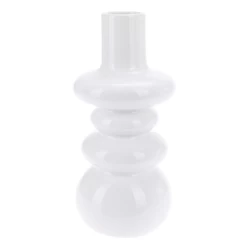 8.75”H WHITE CERAMIC BUDVASE DOLOMITE