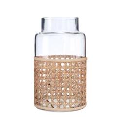 8.75”H X 5” BOHO STYLE CANE BUD VASE