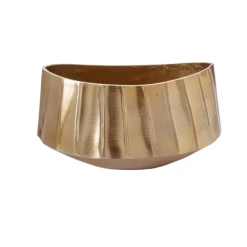 8”H X 10.5” X 7.25” GOLD METAL OVAL HELENA BOAT