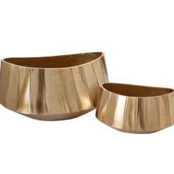 8”H X 10.5” X 7.25” GOLD METAL OVAL HELENA BOAT -Home Decor Store 8h x 105 x 725 gold metal oval helena boat 3