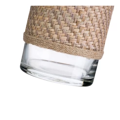 8”H X 4” BOHO STYLE BURLAP WICKER BUD VASE -Home Decor Store 8h x 4 boho style burlap wicker bud vase 2