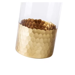 8”H X 4” CLEAR AND WITH GOLD BOTTOM GLASS CYLINDER -Home Decor Store 8h x 4 clear and with gold bottom glass cylinder 2