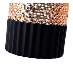 8”H X 4.5” BLACK WITH GOLD STUDDED AND RIBBED GLASS VASE -Home Decor Store 8h x 45 black with gold studded and ribbed glass v 6