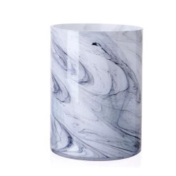 8"h X 6" MARBLE LIKE GLASS CYLINDER