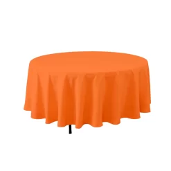 90'' ORANGE ROUND POLYESTER TABLECOVER
