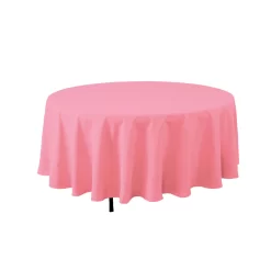 90'' ROUND PINK POLYESTER TABLECOVER