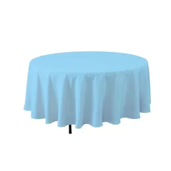 90'' ROUND POLYESTER TABLECOVER BLUE