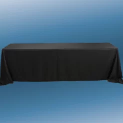90” X 132” BLACK RECTANGLE POLYESTER TABLECLOTH