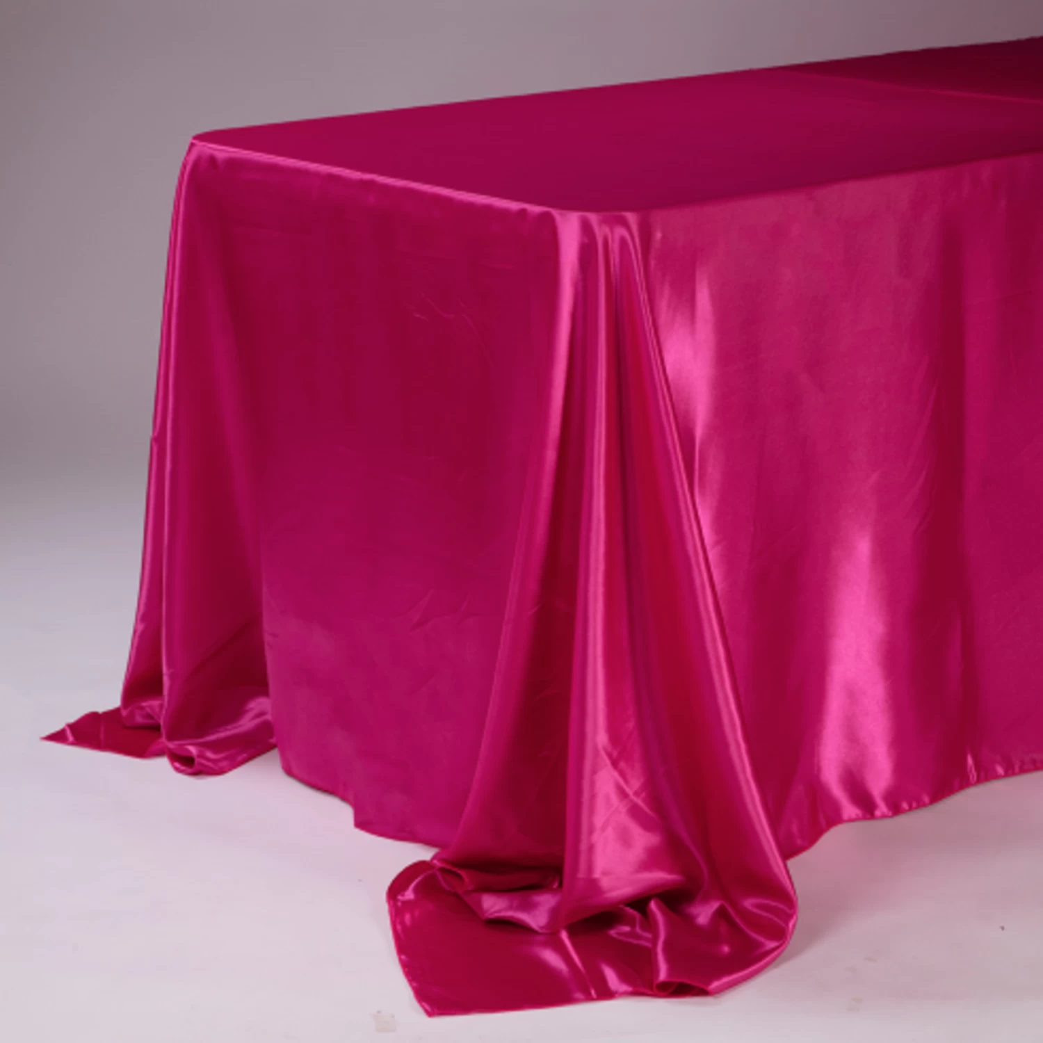 90” X 132” FUCHSIA RECTANGLE SATIN TABLE CLOTH 1 90” X 132” FUCHSIA RECTANGLE SATIN TABLE CLOTH