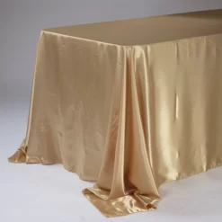 90 X 132'' GOLD RECTANGLE SATIN TABLECLOTH