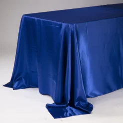 90" X 132" RECTANGLE SATIN ROYAL BLUE TABLECLOTH