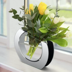 9.3”h X 12” X 1.8” PLATED GLASS WITH MIRROR BORDERS -Home Decor Store 93h x 12 x 18 plated glass with mirror borders 2